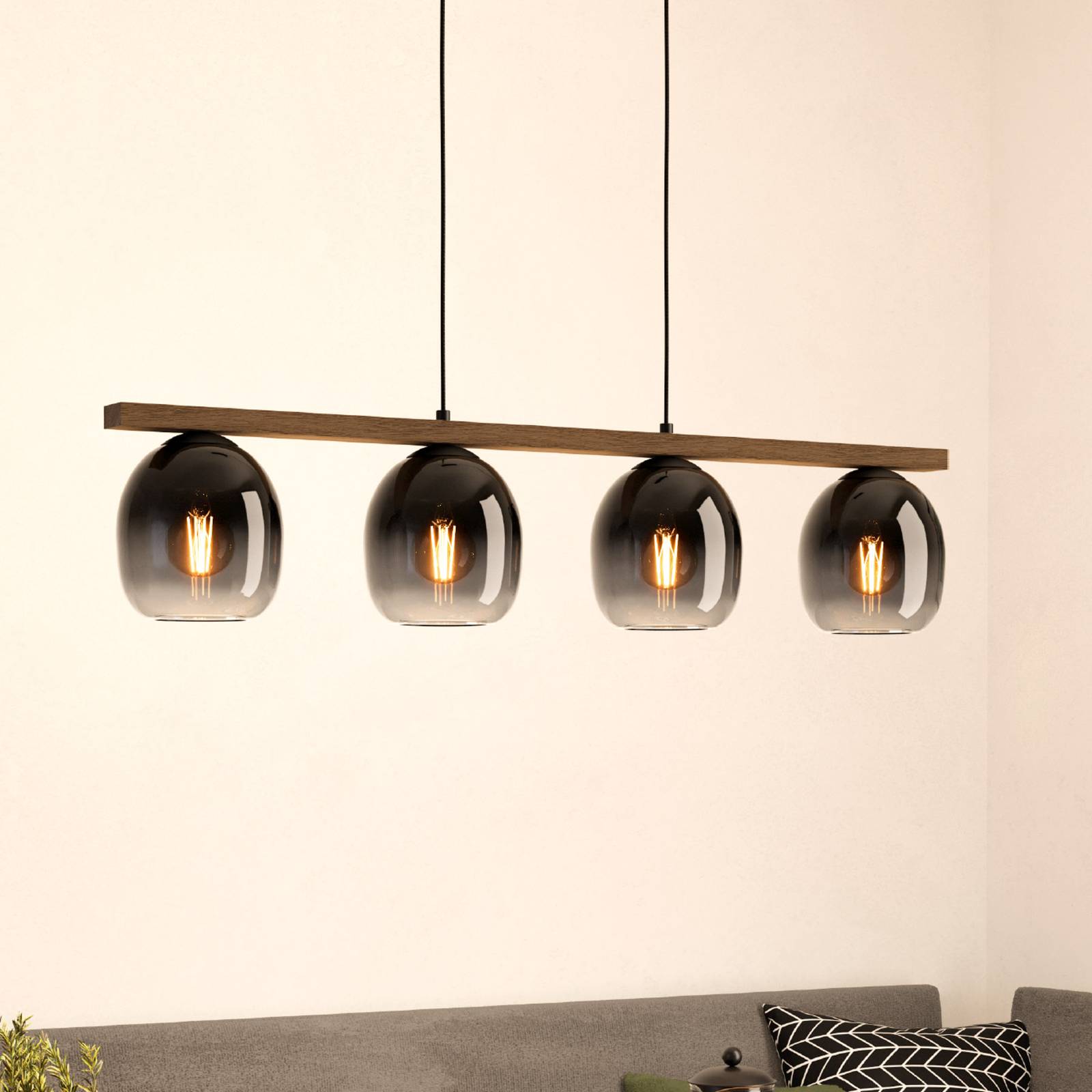 EGLO Glas Hängelampe Filago, dimmbar, alu / grau / zink, für Wohn- / Esszimmer, Glas, Modern, Pendelleuchte