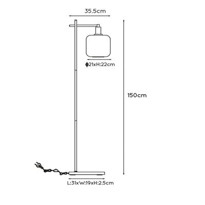 Lucide Stehleuchte Joanet mit Rauchglasschirm Image