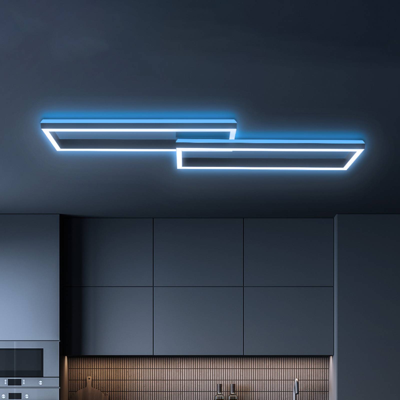 Briloner LED Deckenlampe Frame, dimmbar, schwarz, für Wohn- / Esszimmer, Metall, Modern, LED Deckenleuchte