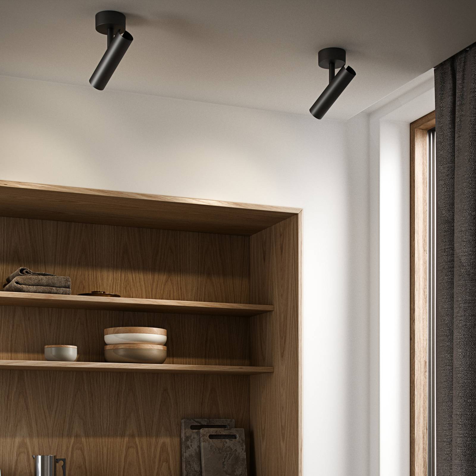 DFTP by Nordlux Deckenspot MIB mit GU10-Fassung, schwarz MIB, dimmbar, schwarz, für Flurbereich, Metall, Modern, Strahler