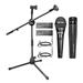 Dynamic Duet Combo: 5 Core Dual Microphone Stand + Premium Vocal Dynamic Mic for Unforgettable Performances MS DBL S+ND58 +ND57