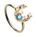 Golden Opal Crescent Moon Bendable Nose Hoop