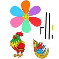 Garden Windmill 3pcs Garden Windmill 3D Rooster Wind Pinwheels for Yard and Garden