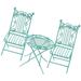 3 Pcs Mini Wrought Iron Table and Chairs Tiny House Furniture Decor Dinning Dinner Miniature Garden Tables