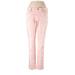 DKNY Jeans Jeggings - Mid/Reg Rise Boot Cut Boot Cut: Pink Bottoms - Women's Size 12 - Light Wash