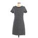 Old Navy Casual Dress - A-Line Crew Neck Short sleeves: Black Print Dresses - Women's Size Medium