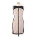 Ann Taylor Casual Dress - Sheath Crew Neck Sleeveless: Tan Color Block Dresses - Women's Size 6 Petite