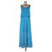 London Times Cocktail Dress Scoop Neck Sleeveless: Blue Print Dresses - Women's Size 6