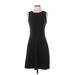 Ann Taylor LOFT Casual Dress - A-Line Crew Neck Sleeveless: Black Dresses - New - Women's Size 0