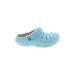 Crocs Mule/Clog: Teal Print Shoes - Women's Size 6 - Round Toe
