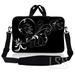 Laptop Skin Shop 12 - 13.3 inch Neoprene Laptop Sleeve Bag Carrying Case with Handle and Adjustable Shoulder Strap - Vines Black and White Swirl Floral