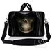 Laptop Skin Shop 17-17.3 inch Neoprene Laptop Sleeve Bag Carrying Case with Handle and Adjustable Shoulder Strap - Hooded Dark Lord Skull