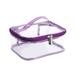 Muellery Portable Clear Makeup Bag Zipper Waterproof Cosmetics Bag Transparent Purple TPJJ121615