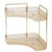 KAOU 2-Tier Corner Bathroom Storage Shelf High Stability Strong Load-bearing Perfume Tray Makeup Storage Rack Home Supplies Champagne Dual Layer