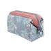 Portable Women Printed Travel Cosmetic Make up Coin Purses Pouch Bag Cosmetics Case Makeup Bag Travel Accessory Organizer (Blue & Pink)