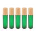 NUOLUX 5pcs 10ml Wooden Lid Bottle Mini Glass Bottles Empty Smalll Bottles Portable Perfume Storage Container for Home Travel (Green)