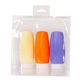 3pcs Travel Size Bottles Silicone Empty Bottles Refillable Lotion Shampoo Bottles with Storage Bag(90ml)