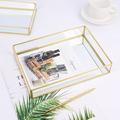 Clearance 50% ZKCCNUK Storage Tray Mirror Gold Mirror Tray Perfume Makeup Dressing Table Closet Organizers and Storage