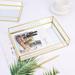 Clearance 50% ZKCCNUK Storage Tray Mirror Gold Mirror Tray Perfume Makeup Dressing Table Closet Organizers and Storage