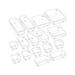 16 PCS Clear Drawer Organizer Set 5 Sizes Plastic Drawer Storage Bins Dividers Trays Dot Box For Makeup Jewelry Kitchen Utensils Gadgets Office