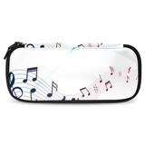 Music Note Staff White Pattern Stylish Leather Toiletry Bag - Durable Travel Organizer for Men and Women - Ideal for Cosmetics Toiletries and More!