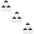 9 pcs Glass Holder Dispenser for Cotton Swab Round Pads Floss Sticks Apothecary Jars with Lids Bathroom Storage Jars A