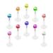 Transparent Pearl Lip Studs Straight Barbell Body Jewellery 10 Pcs Chic Acrylic Decor Gifts for Coworker