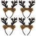 4pcs Christmas Reindeer Antlers Headband Xmas Decoration Hair Bands Luminous Antler LED Hair Band for Kids