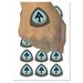 Appalachian Trail Hiking Triple Crown Water Resistant Temporary Tattoo Set Fake Body Art Collection - 15 2 Tattoos (1 Sheet)