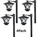 Onemayship 4 Pack 2 in 1 Solar Lantern Garden Lamp Post Light Outdoor Waterproof Hanging Lamp Anti-Rust Wall Lanterns