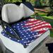 Xoenoiee Vintage US Flag Pattern Golf Cart Accessories Universal Fit Golf Cart Seat Towel Protector Machine Washable Anti-Hot Golf Cart Cover for Club Car EZGO