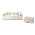 Canapé droit convertible en tissu 4 places blanc pur