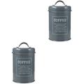 2 Pieces Coffee Can Desktop Decor Canister Tea for Bags Candy Jar Kitchen Canisters Farmhouse Pot Storage Tank Iron