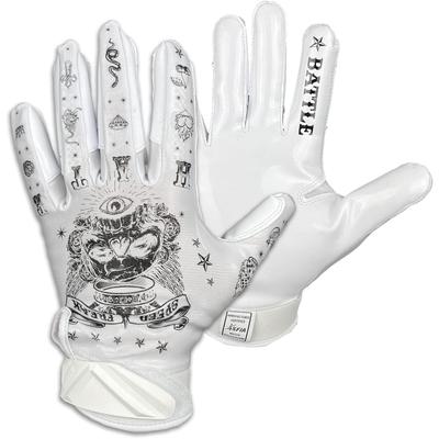 Battle Sports Speed Freak Adult Football Receiver Gloves White