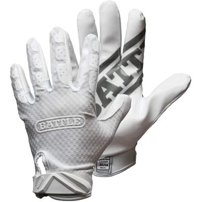 Battle Sports Triple Threat Youth Football Receiver Gloves White