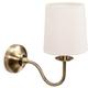 Traditional Wall Light Fitting Fabric Lampshade Lamp - Antique Brass + led Bulb