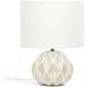 Natural Ceramic Table Lamp Base Cream Lampshade Bedside Bedroom Light + led Bulb