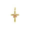 Lamb Cross Necklace in 9ct Two-Tone Gold