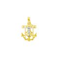Mariner Anchor Cross Necklace in 9ct Two-Tone Gold