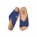 Blue Crossover Cork Footbed Sandals Women's | Size 5 | Minnis Moshulu
