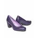 Purple Leather Block Heel Court Shoes Women's | Size 8 | Asante Leather Moshulu