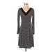 Emilio Pucci Casual Dress - A-Line V Neck Long sleeves: Brown Color Block Dresses - Women's Size 38