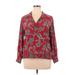 Alfred Dunner Long Sleeve Blouse: Red Paisley Tops - Women's Size 14