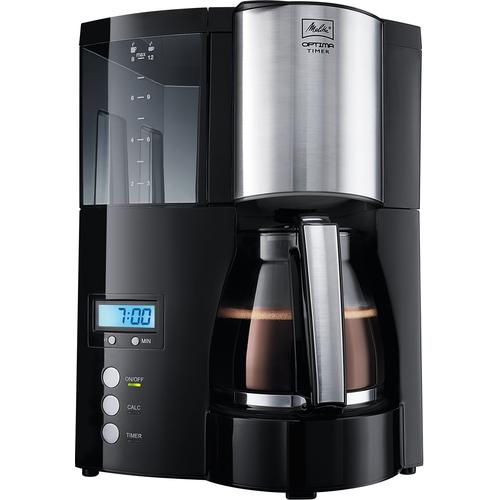 "MELITTA Filterkaffeemaschine ""Optima Timer 100801"" Kaffeemaschinen Gr. 1 l, 12 Tasse(n), silberfarben (schwarz, silberfarben) Filterkaffeemaschine"