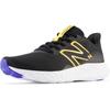 Laufschuh NEW BALANCE "M411", Gr. 47,5, schwarz (schwarz, gelb), Textil, sportlich, Schuhe