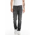 Straight-Jeans REPLAY "GROVER" Gr. 34, Länge 32, grau (dark grey 630) Herren Jeans Straight Fit