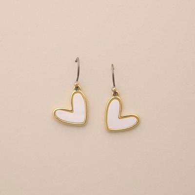 Lucky Brand Sweet Pearl Drop Heart Earring - Women's Ladies Accessories Jewelry Earrings in Gold