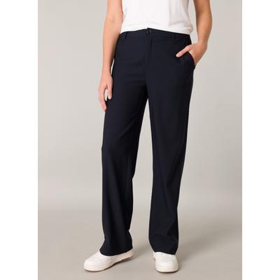 Stoffhose BASE LEVEL, Damen, Gr. 42, Länge 32, blau (dunkelblau), Stoff, Obermaterial: 77% Viskose, 20% Nylon, 3% Elasthan, casual, normal, Hosen, mit Schlag und Elasthan Image