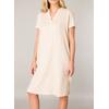 Tunikakleid BASE LEVEL "Yacin", Damen, Gr. 44, N-Gr, beige, Web, Obermaterial: 55% Leinen, 45% Viskose, unifarben, casual, gerade knielang, Serafino, Halbarm, Kleider, Sommerkleid mit Leinen