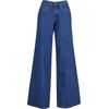 Bequeme Jeans URBAN CLASSICS "Urban Classics Damen Ladies Mid Waist Wide Denim", Damen, Gr. 27, Normalgrößen, blau (midindigo washed), 100% Baumwolle, unifarben, casual, Jeans